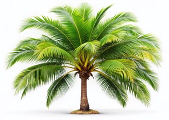 Obraz premium Isolated Palm Tree, Tropical Plant, Single Palm, White Background, Clipping Path, Stock Photo