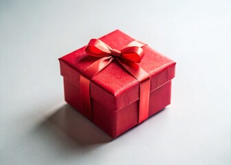 Isolated Red Gift Box: A Simple, Elegant Present for Festive Occasions
