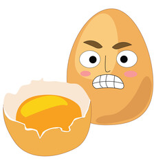  chicken egg. Vector flat cartoon character illustration icon design.