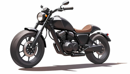 Obraz premium Motorcycle symbol - Black icon clipart isolated on pure white background 