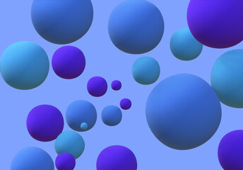 3D render of abstract colorful spheres of balls on background.