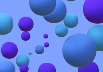 3D render of abstract colorful spheres of balls on background.