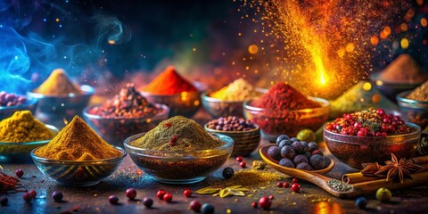 Surreal Floating Spices: Vibrant Aromatic Herbs & Spices Isolated on a Clean Background
