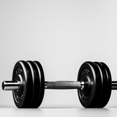 Naklejka premium Heavy Barbell Weights Placed on the Floor for Fitness Training