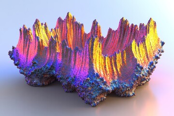 Obraz premium Colorful Abstract Sculpture with Iridescent Peaks in a Minimalist Setting