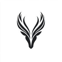 Obraz premium Stylized deer head logo design, white background, for branding