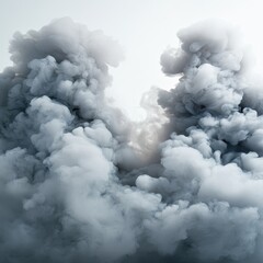 Fototapeta premium Dense Gray Smoke Rising and Dissipating in Soft Cloud Formations