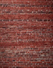 Obraz premium Detail shot of a brick wall with varying shades of red, varied , lightened, shaded