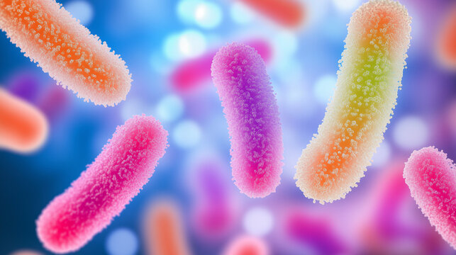 Vibrant Microbial World: Close-Up of Bacteria Under the Microscope. vibrant microbial world, bacteria under microscope, microscopic view, bacterial culture, microbiology, microscop