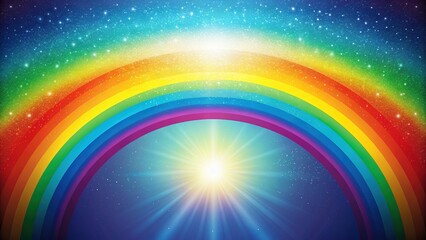 Vibrant Rainbow Background with Copy Space for Text or Logo - Stock Photo