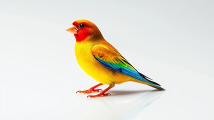 Fototapeta premium Vibrant Goldfinch Isolated on White Background. Generative AI