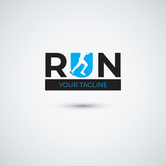 Running man logo jogging and marathon logo template design
