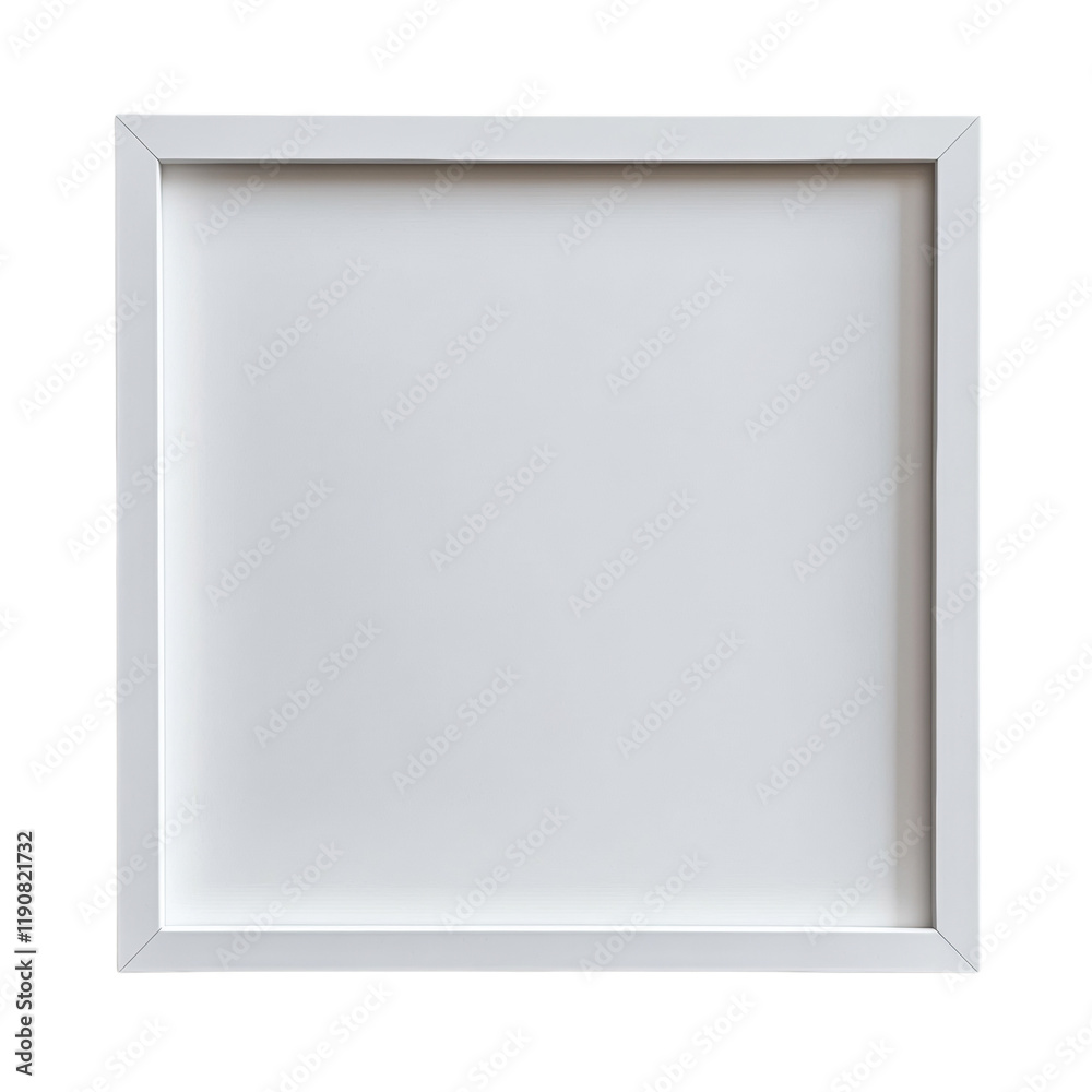 Fototapete the image shows a plain white rectangular picture frame with a clean and simple design, isolated on 
