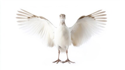 Obraz premium Elegant Secretary Bird on White Background. Generative AI