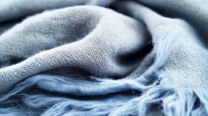 Fototapeta premium Soft Blue Gray Fabric Texture Background Closeup