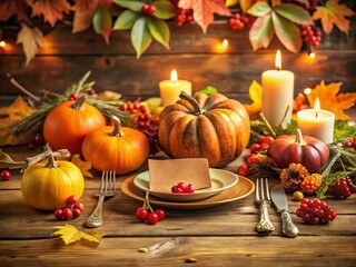 Thanksgiving Fall Harvest Background with Space for Text - Autumnal Festive Design