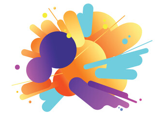 Abstract drawing, very colorful and very cool, consisting of simple geometric shapes in line art style. Vector illustration