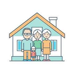 grandparents house vector icon, grandparents house vector illustration - simple illustration of grandparents house, perfect for logos grandparents house 