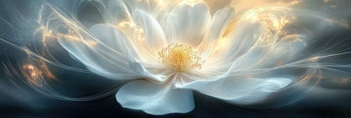 Ethereal Blossom A Luminous Flower in a Dreamlike Setting