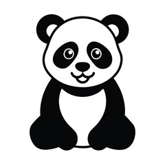 A charming cute panda vector illustration perfect for digital designs, prints, logos, and creative projects. Features a playful and adorable panda in a clean, high-quality vector format.