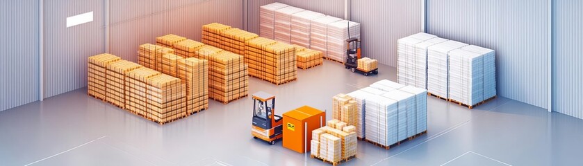 Naklejka premium Cold chain logistics facility with ultra-modern storage technology