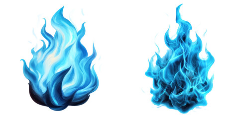 Glowing blue flames with supernatural energy, creating enchanting atmosphere