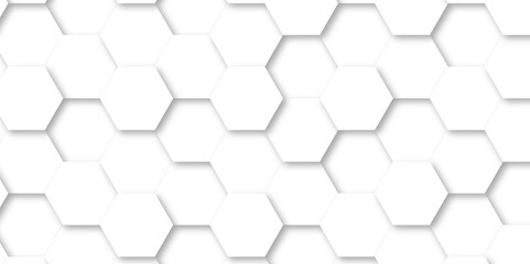 Abstract geometric vector design pattern with hexagonal shapes and modern digital texture for futuristic technology Illustrations. white hexagon design concept with geometric background.
