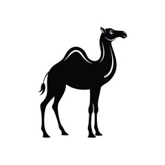 Fototapeta premium Camel Silhouette illustration vector, Desert Camel clipart Design 
