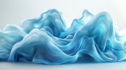 Obraz premium Abstract flowing ribbons in vivid blue hues. Generative AI