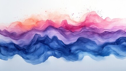 Abstract Watercolor Artwork in Soft Pastel Tones. Generative AI