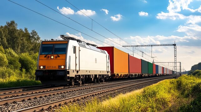 High-speed train carrying time-sensitive goods across long distances