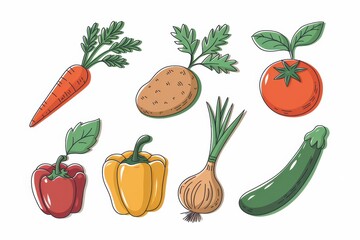 Colorful Illustration Featuring Assorted Fresh Vegetables