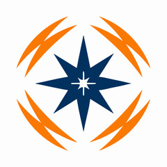 Abstract Starburst Geometric Logo Vector Design.