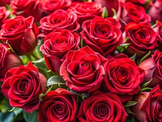 Obraz premium Lush Red Rose Bouquet, Elegant Floral Arrangement, Romantic Flowers