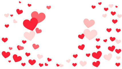 Red and Pink Hearts Pattern on White Background