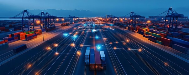 Satellite-powered logistics tracking system monitoring global shipments