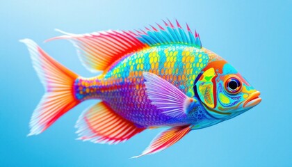 Fototapeta premium Vibrant Colorful Fish Swimming in the Ocean