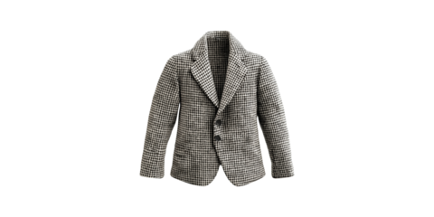 Black and white houndstooth patterned jacket isolated on transparent background
