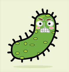 Fototapeta premium Virus Character with cute face, simple 