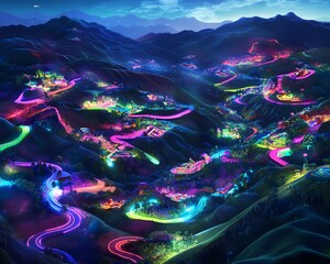 Aerial view of a vibrant