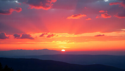 Defocused sunset sky natural background