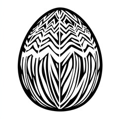 Easter egg line art black and white illustration, art for print, sketch tattoo idea, line and geometric ornament, Easter ideas for eggs drawing, printable, on white background 