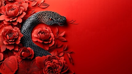 Chinese New Year.lunar new year,year of the snake. symbolizes the Lunar New Year of China