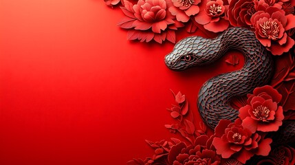 Chinese New Year.lunar new year,year of the snake. symbolizes the Lunar New Year of China
