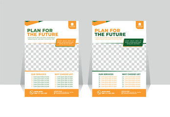 Modern Farming Solutions Vector Flyer Template Design | Agriculture Service Flyer Layout