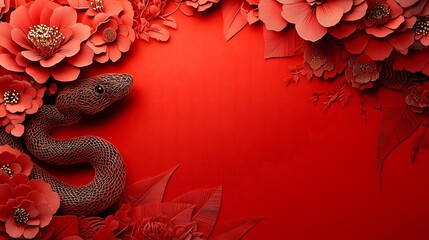 Chinese New Year.lunar new year,year of the snake. symbolizes the Lunar New Year of China