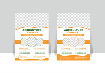 Modern Farming Solutions Vector Flyer Template Design | Agriculture Service Flyer Layout