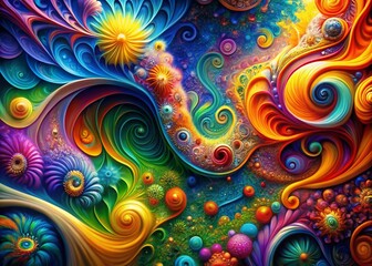 Vibrant Swirling Abstract Background: Colorful Organic Patterns for Creative Designs