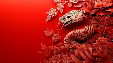 Chinese New Year.lunar new year,year of the snake. symbolizes the Lunar New Year of China