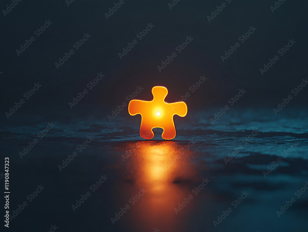 Wall mural Glowing Puzzle Piece